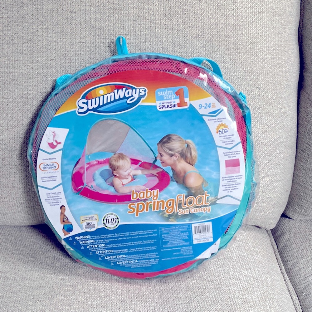 NEW - SwimWays Baby SpringFloat with Sun Canopy